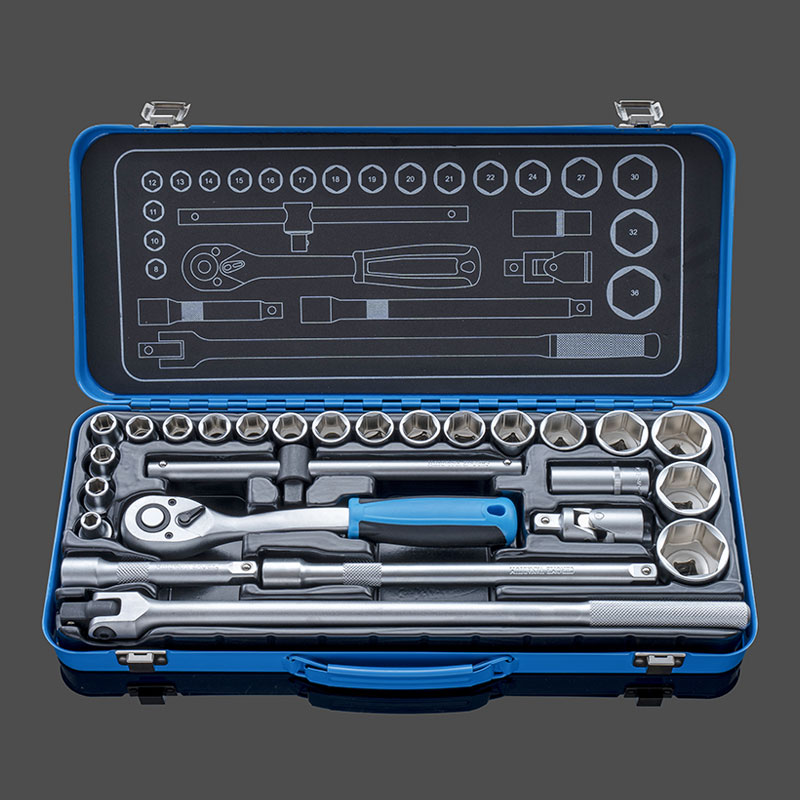 28 PCS 1/4“ Dr. CRV Socket Ratchet Tool Set